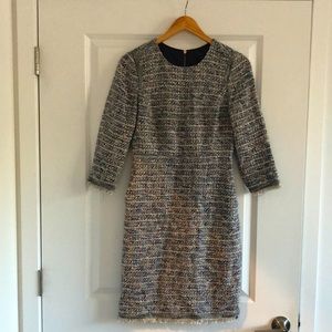 J. Crew Tweed 3/4 length sleeve work dress with pockets!